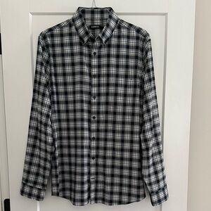Express Men's Checkered Black and White Shirt​